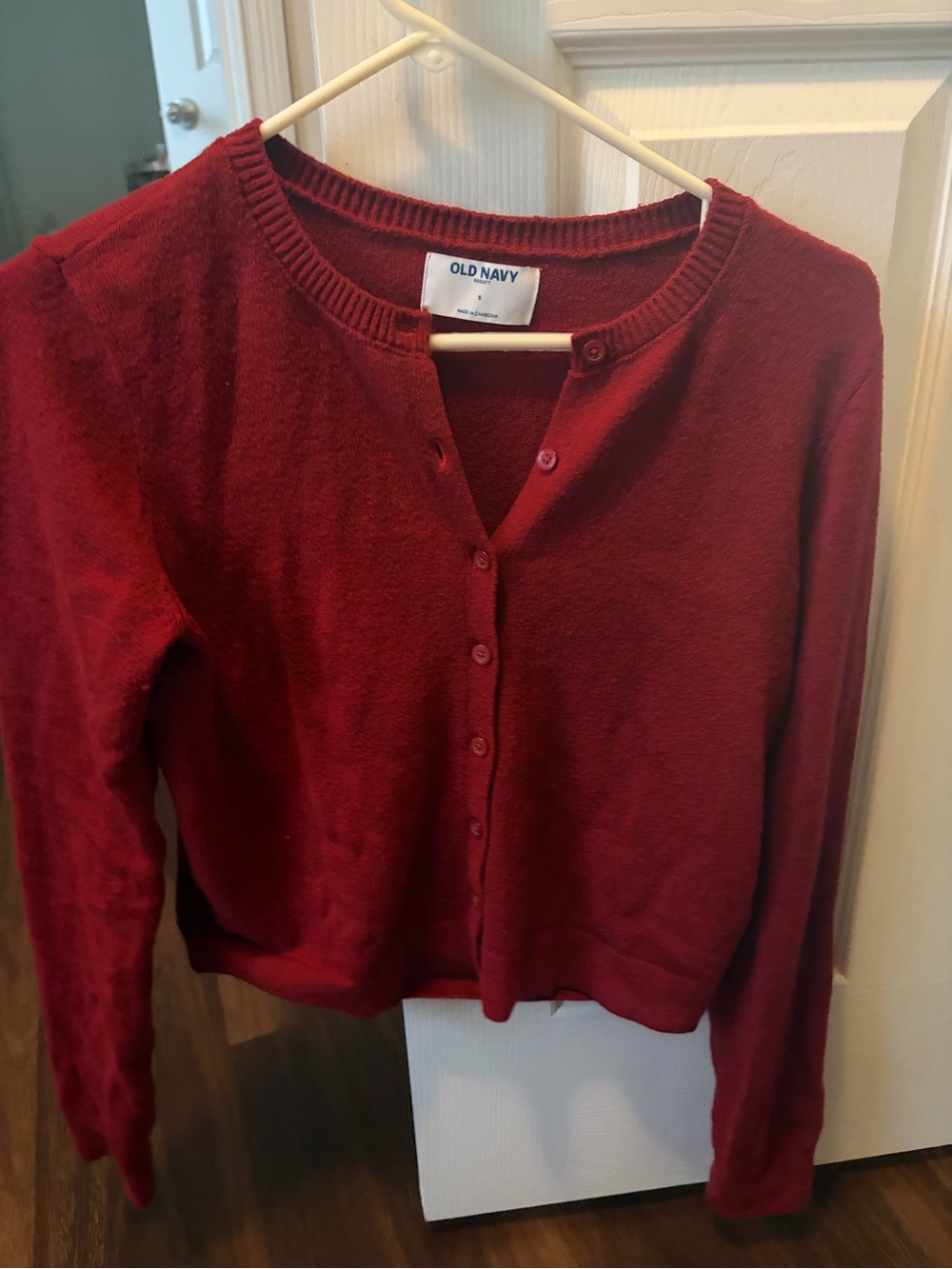 Old Navy Women's Crimson Button-Front Cardigan